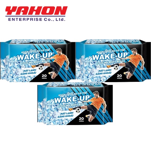 Combo 3 khăn ướt lau cơ thể Wake-up 20 miếng
