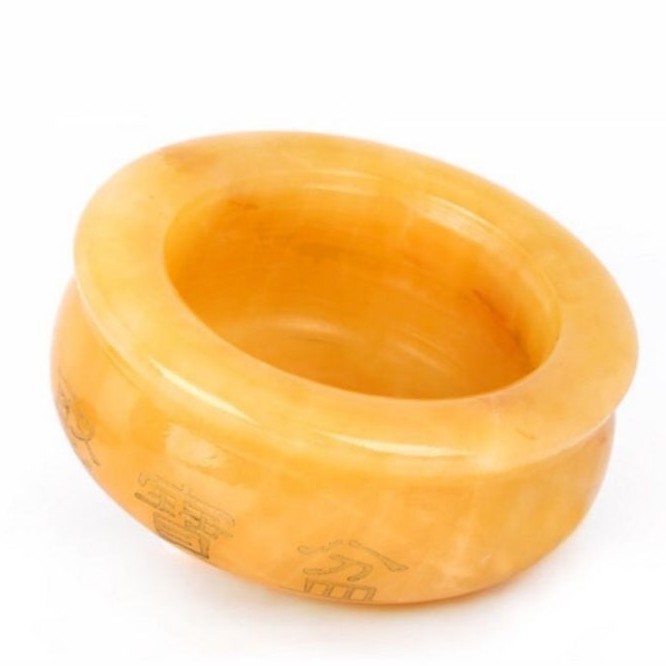 Bát vàng Bát Tụ Bảo  Đá Ngọc Hoàng Long Chiêu Tài kích thước 10cm + 10 thỏi vàng