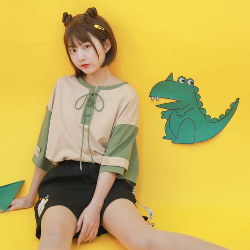 [Sẵn Hàng]♥️Set bộ áo+Yếm khủng long(ảnh thật)Size S->XL | BigBuy360 - bigbuy360.vn