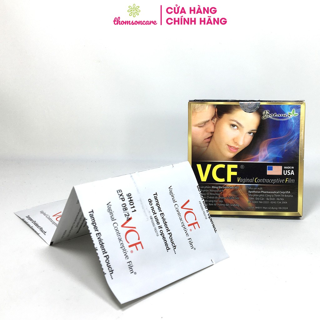 Màng tránh thai VCF - An toàn, hiệu quả, dễ sử dụng - Hộp 3 chiếc