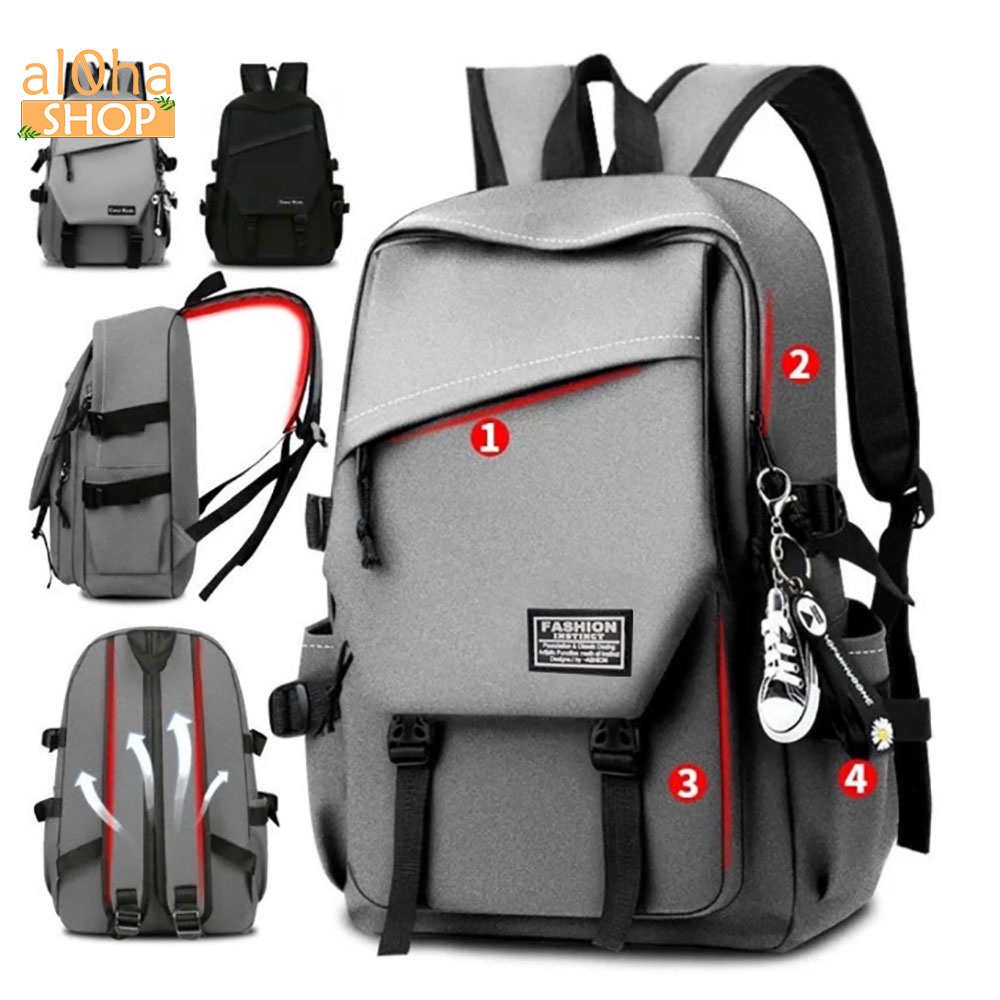 Balo - cặp sách Ulzzang Basic B0173 vải Polyester chống thấm nước  đi học, đi làm, du lịch,  đựng được laptop 15.6 inch