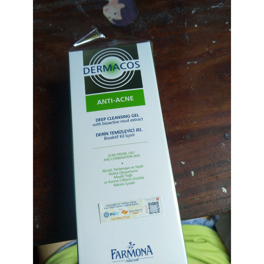 Sữa rửa mặt cho da mụn Dermacos Anti Acne Deep Cleansing Gel 150ml - Sạch sâu,ngừa mụn | BigBuy360 - bigbuy360.vn