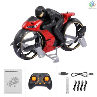 RC Drone 2 in 1 RC Stunt Drone Motorcycle Mini RC Quadcopter 2.4G Land Air Dual Playing Drone for Kids Christmas Birthda
