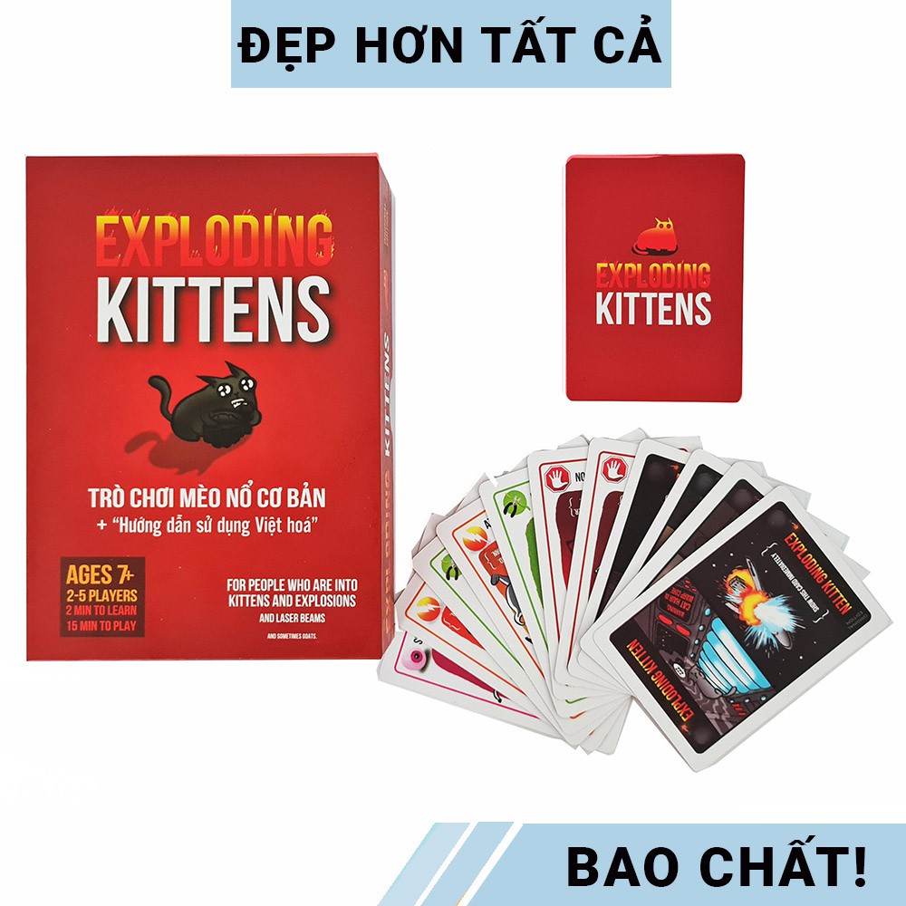 [COMBO 2 IN 1] Đồ chơi Board game kinh điển Cờ tỷ phú Monopoly + Mèo nổ cơ bản, phiên bản Việt hóa dễ chơi, giá rẻ