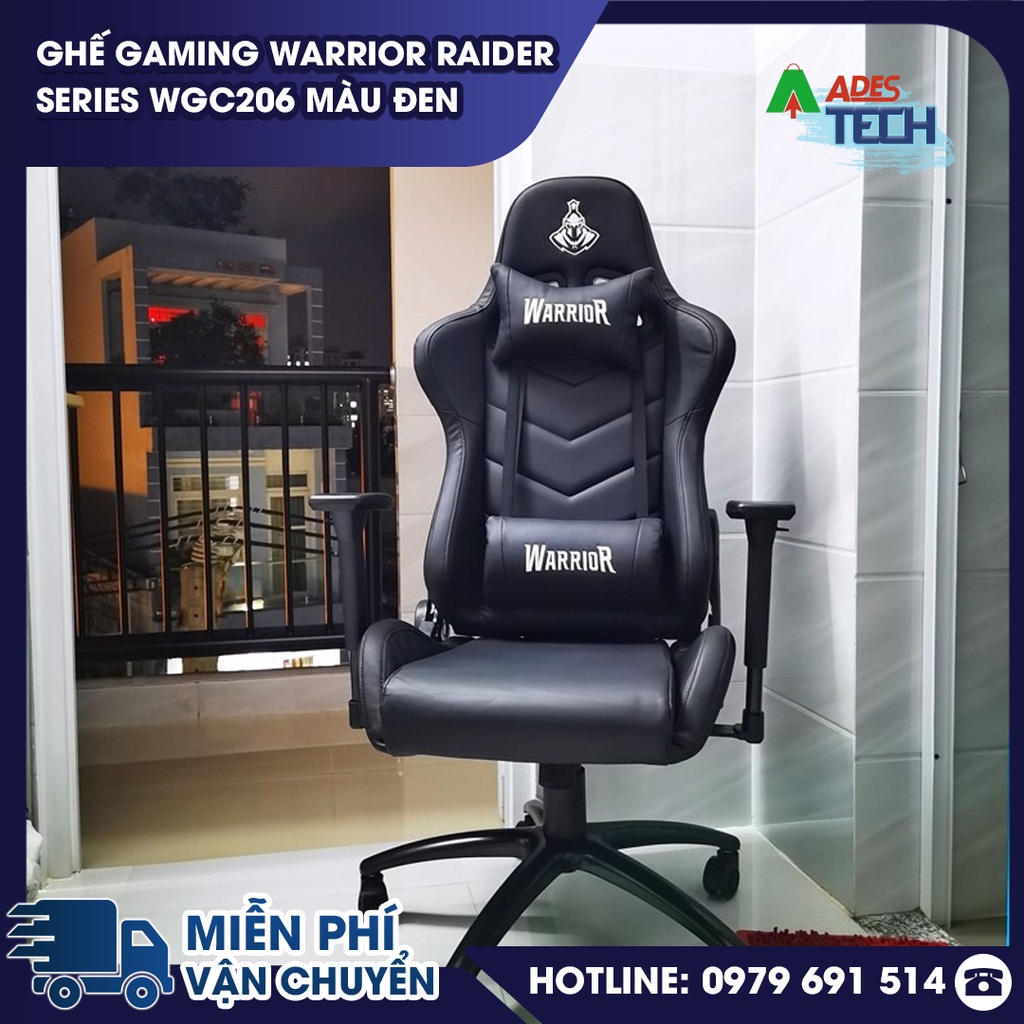 Ghế Gaming WARRIOR Raider Series WGC206 Màu Đen | Bảo Hành Chính Hãng 12 Tháng