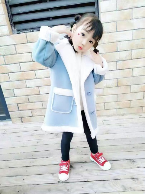 Áo Khoác Lót Lông Cừu Bé Gái Cao 1m-1m6