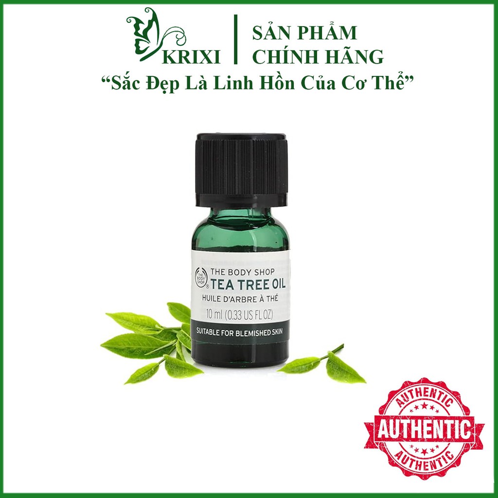 Tinh Dầu Tràm Trà Tea Tree Oil The Body Shop Làm Xẹp Mụn Giảm Viêm Hiệu Quả 10ml - Krixi Cosmetics