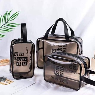 Set 3 Túi Nhựa Trong Suốt Travel Đựng Đồ Đa Năng ,Đựng Mỹ Phẩm,Đồ Dùng Cá Nhân - Mang Theo Tiện Lợi