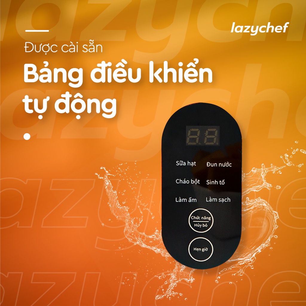 Máy xay nấu đa năng Lazy Chef 5 trong 1 - Dung tích 800 ml, công nghệ Đức - Bảo hành chính hãng 24 tháng