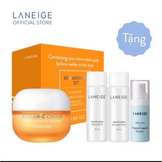 [Chính hãng]Kem dưỡng ẩm trắng da làm mờ đốm nâu  Laneige Radian C Cream 30ml tặng set mini White Dew.