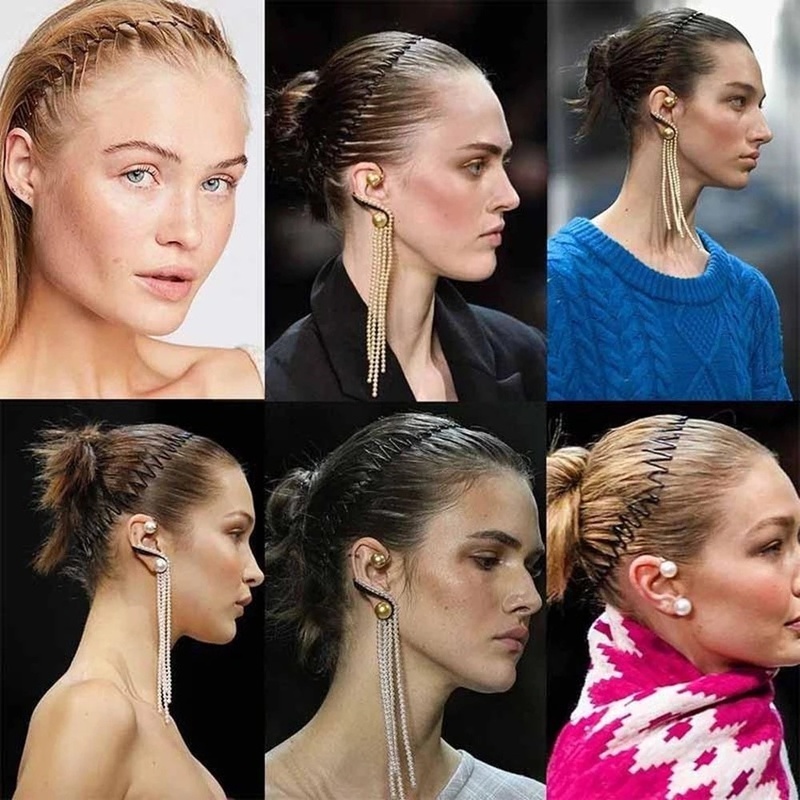 Băng Đô Cài Tóc Co Giãn Đính Đá Kim Cương Toàn Diện Thời Trang Cho Nữ