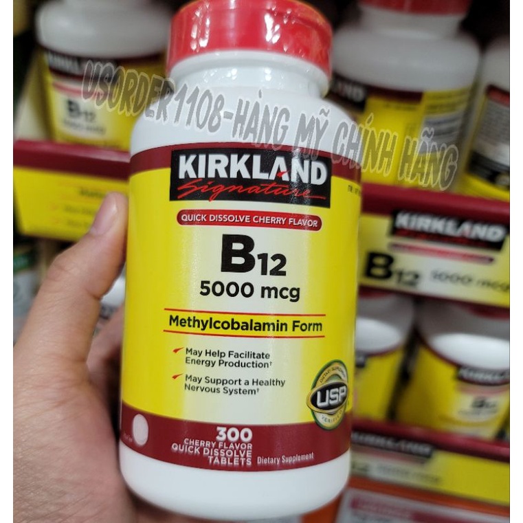 Viên uống bổ sung Vitamin B12 2500mcg của Mỹ- 300 viên - hãng Nature's Bounty và Kirkland Signature