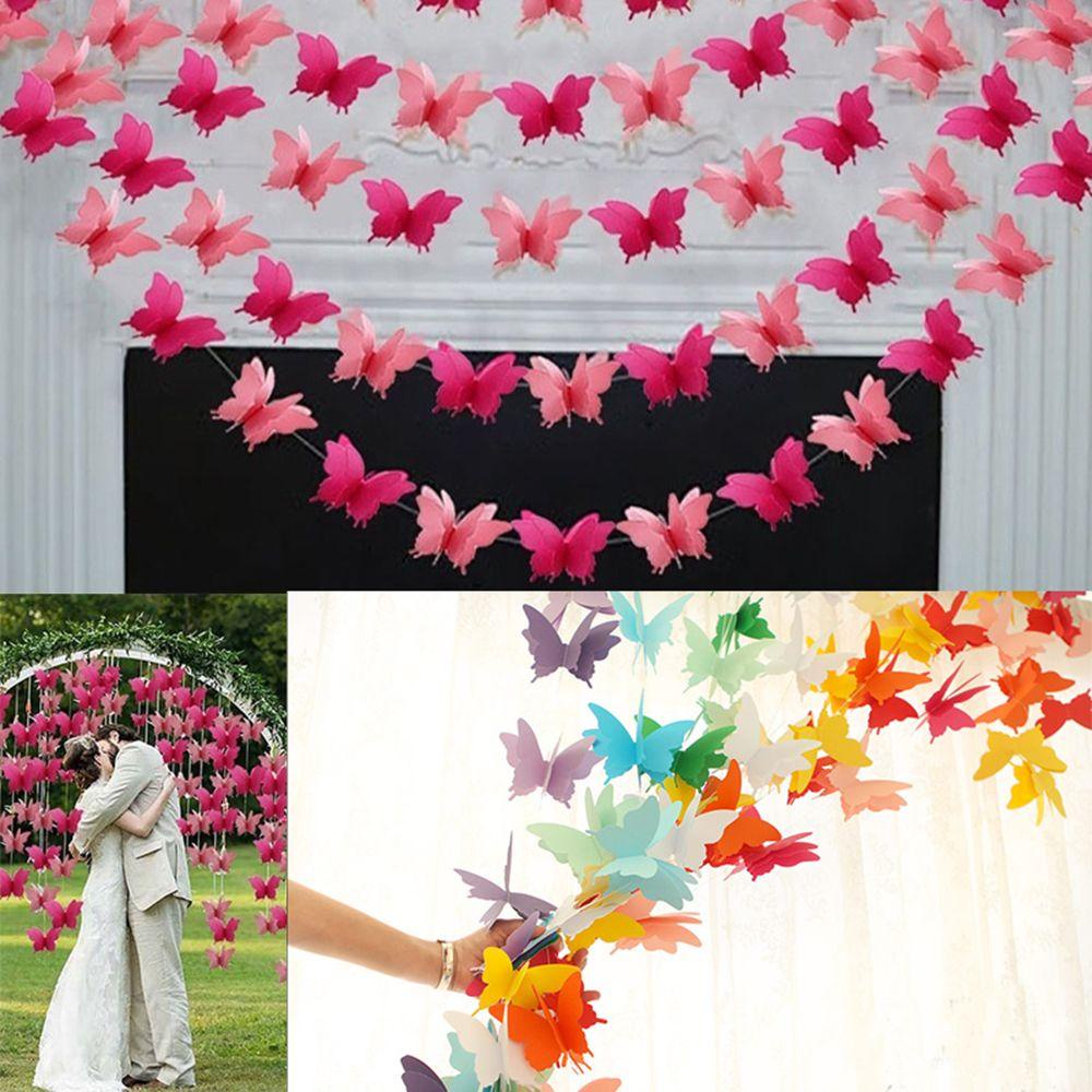 Vòng Hoa Treo Hình Bướm Nhiều Màu Trang Trí Tiệc Cưới