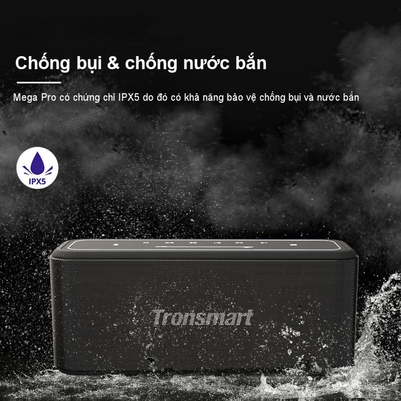 Loa Bluetooth 5.0 Tronsmart Element Mega Pro Công suất 60W Hỗ trợ TWS và NFC ghép đôi 2 loa - Chính hãng bảo hành 1 năm