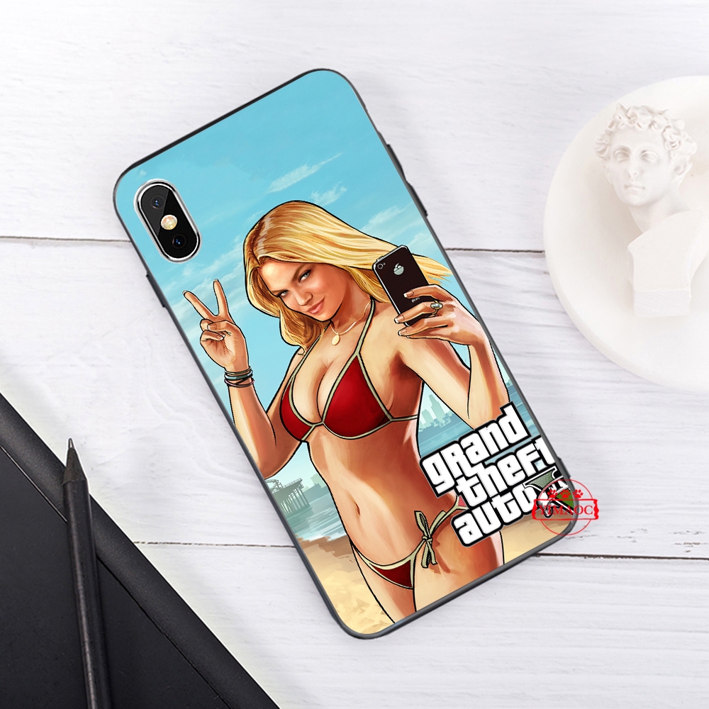 Ốp điện thoại mềm họa tiết GTA 5 cho iPhone XS Max XR X 11 Pro 7 8 6 6S Plus 420B