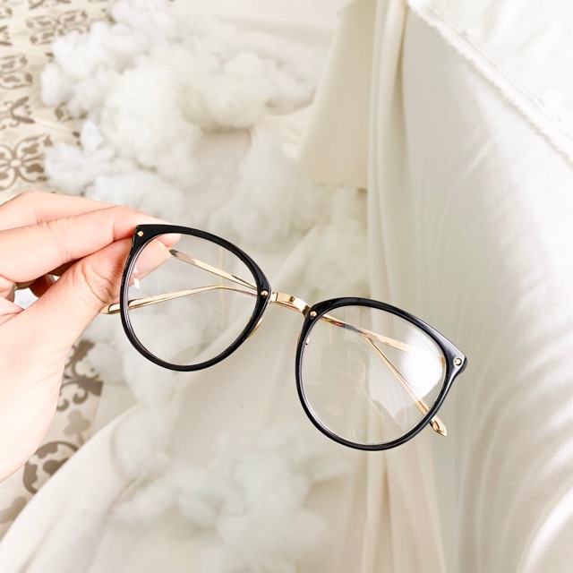 👓 Gọng Kính Cận Thái Lan Mắt Tròn Đen To Nams