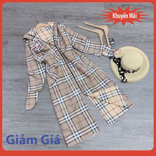 Áo Chống Nắng Nữ Toàn Thân 2 Lớp Cao Cấp Kẻ Caro Dáng Dài Tặng Kèm Khẩu Trang Chống Nắng - Chống Tia UV - Chống Bụi Bẩn