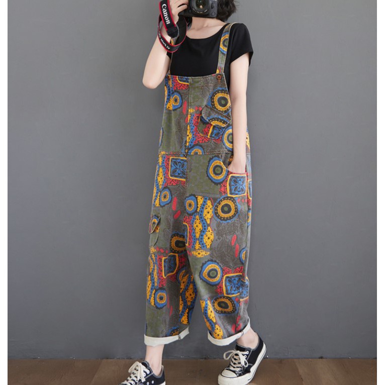 A169 Yếm big size freesize thời trang in họa tiết nhiều màu nổi bật cá tính năng động ống rộng | BigBuy360 - bigbuy360.vn