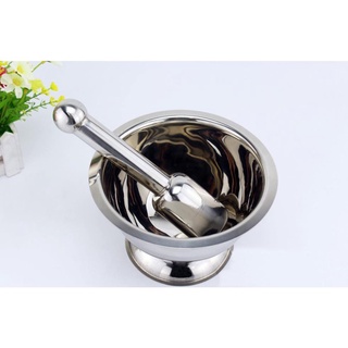 Bộ chày cối inox 304 - chày cối giã thịt ,giã cua chống han rỉ size 14-18