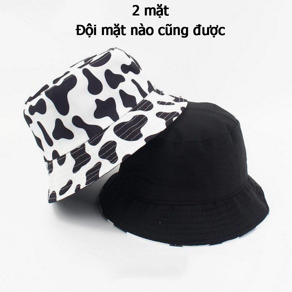 Mũ bucket bò sữa vành nón tròn thời trang phong cách mũ unisex nam nữ AH1532