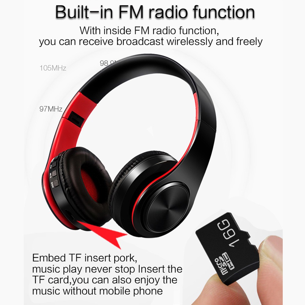 Tai Nghe Bluetooth 5.0 Âm Thanh Hifi Có Thể Gấp Gọn