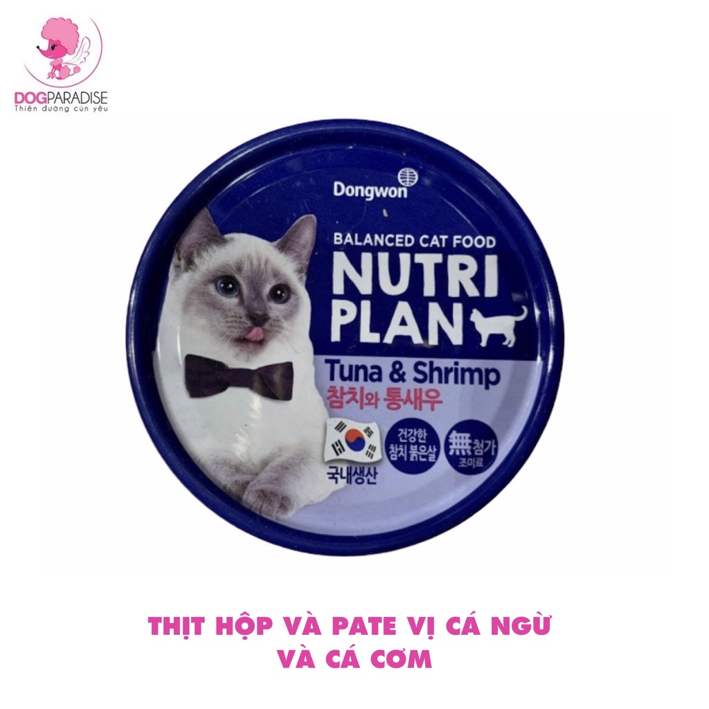 Thịt hộp và Pate thức ăn dinh dưỡng cho mèo Nutri Plan nhiều hương vị thơm ngon 160g - Dog Paradise