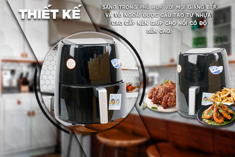 Nồi chiên không dầu Perfect PF-D92 5Lít - HAPOS