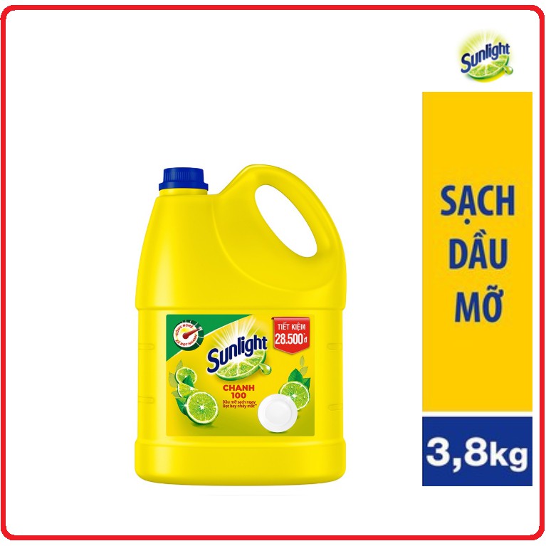 Nước Rửa Chén SUNLIGHT Chanh 100 Chai 3,8Kg