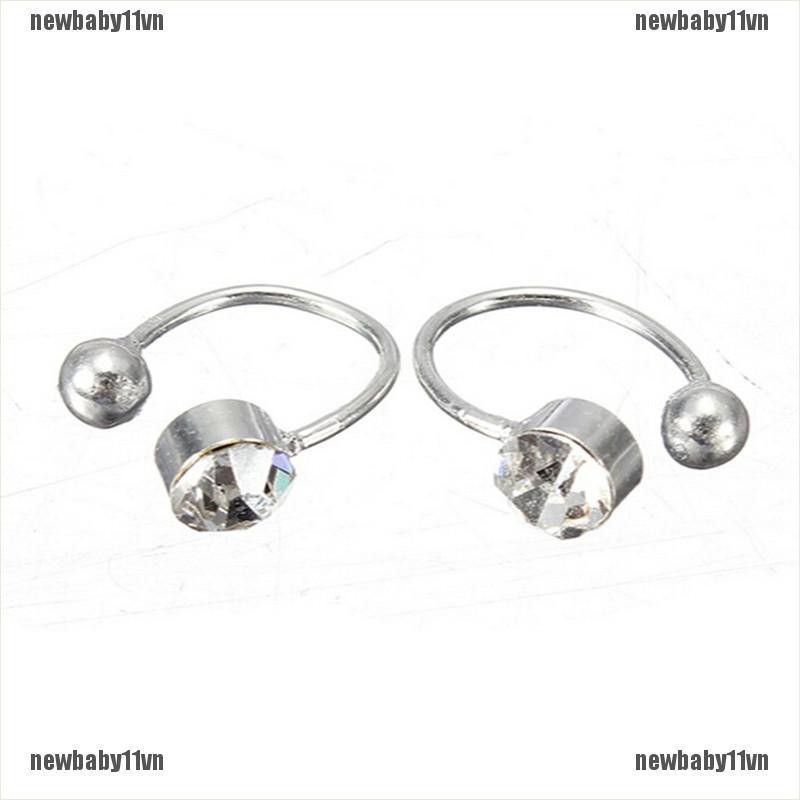 1 Khuyên Kẹp Vành Tai Chữ U Đính Đá Pha Lê