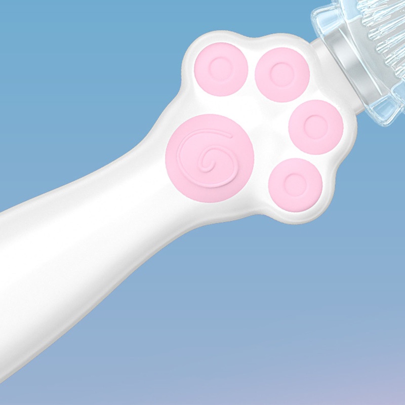 Bàn chải đánh răng hình chữ U làm sạch 360 độ bằng silicone mềm có dây buộc cho trẻ nhỏ
