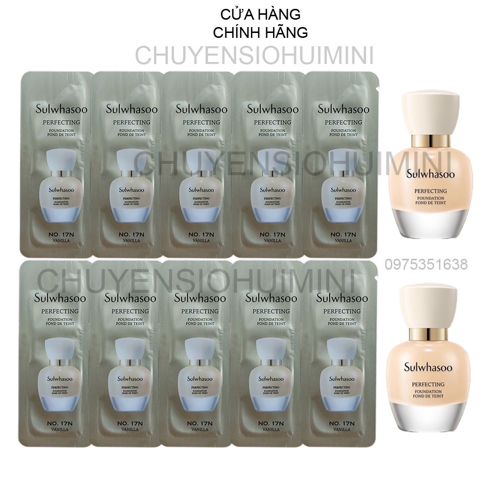 [Hot - 1ml Gói Sample Kem Nền Sulwhasoo Cho Lớp nền hoàn hảo và dưỡng trắng da Sulwhasoo Perfecting Foundation Glow 1ml.