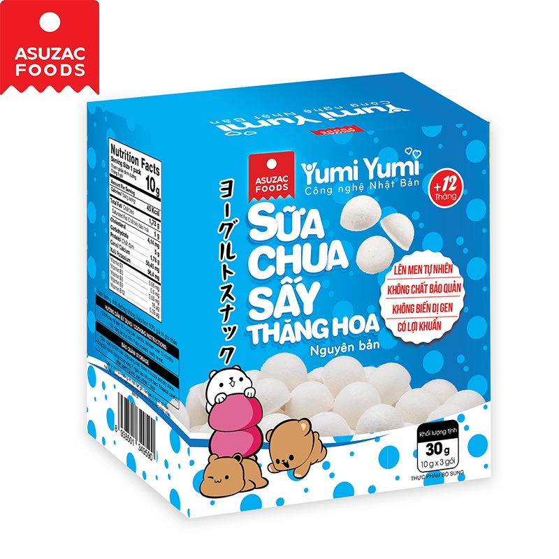 Sữa chua sấy thăng hoa Yumi Yumi Asuzac hộp 30 g (10 g x 3 gói)