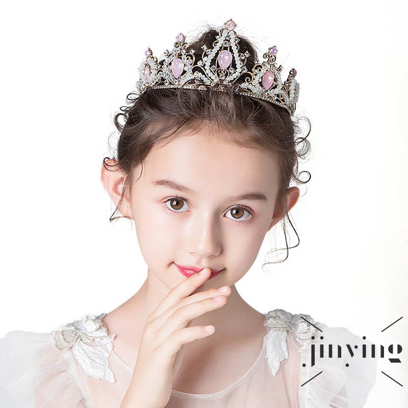 GETNOIVAS Băng đô vương miện đính đá thời trang cho bé gái