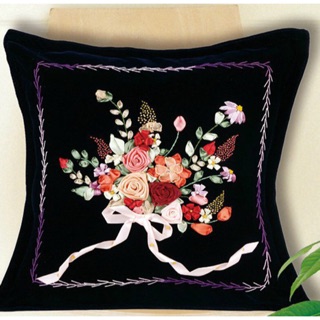 kit vỏ gối thêu ruy băng 45x45cm