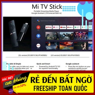 GIẢM GIÁ LỚN # (Chính Hãng Xiaomi) Xiaomi Mi TV Stick 2K HDR Lõi Tứ Dolby DTS HD Giải Mã Kép Android 9.0 Làm Việc Với Go