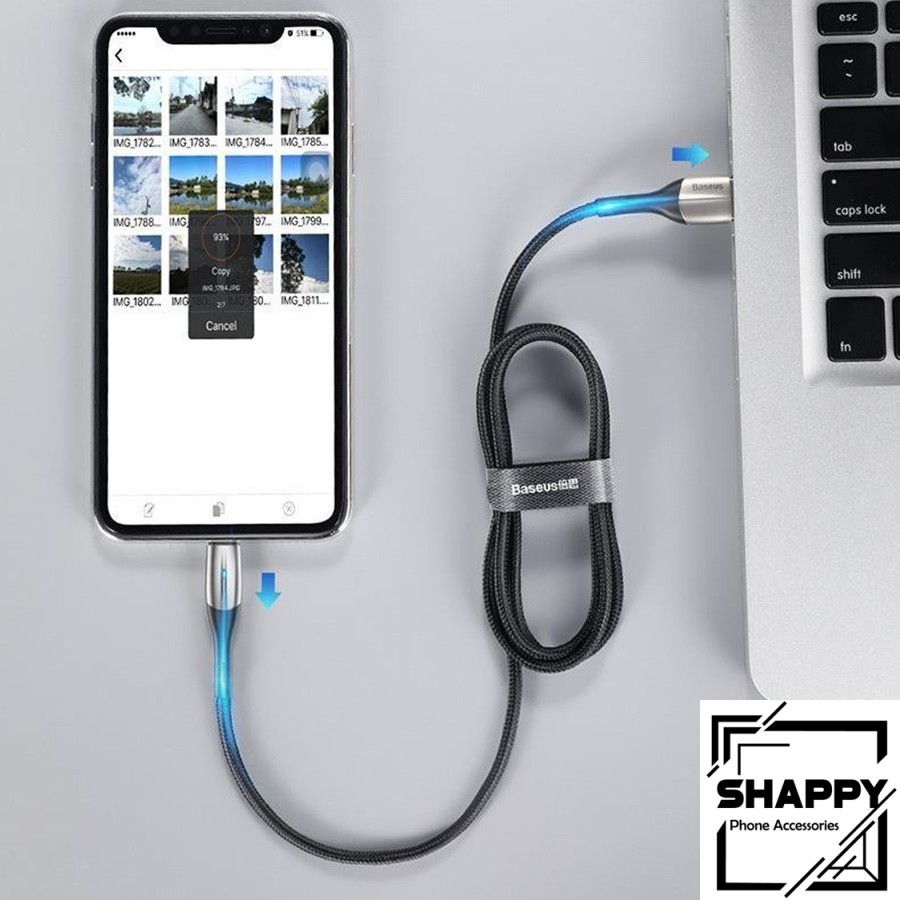 Dây Sạc Baseus Báo Đèn LED Cổng IPhone Hỗ Trợ Sạc Nhanh & Truyền Dữ Liệu - Bảo Hành 06 Tháng