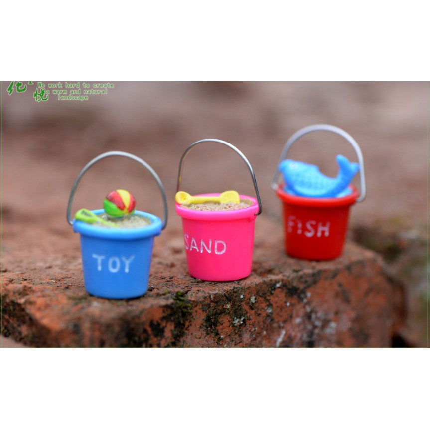 Mô hình các mẫu xô mini siêu cute gồm TOY - FISH - SAND