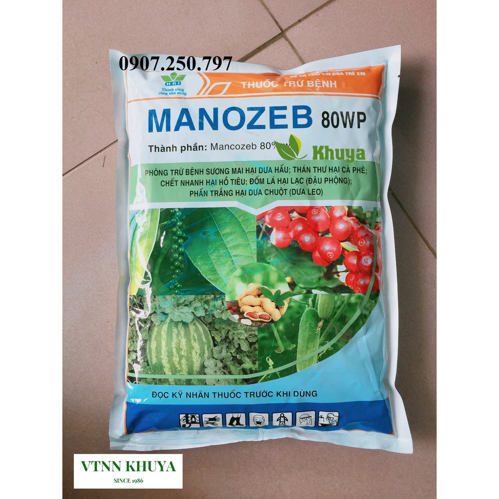 Thuốc trừ nấm bệnh Manozeb 80WP 1kg Xanh