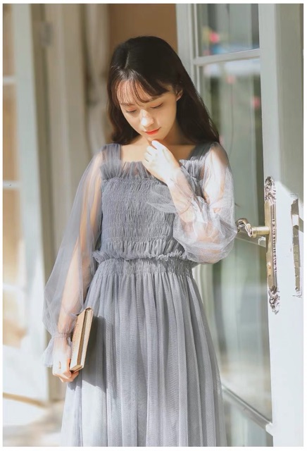 Đầm công chúa tay bồng ảnh thật ở cuối 🌥🌸 | BigBuy360 - bigbuy360.vn