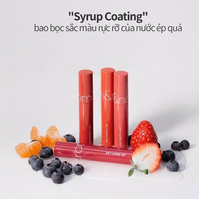 Son tint lỳ romand juicy lasting tint vị Syrup lượt nhẹ môi