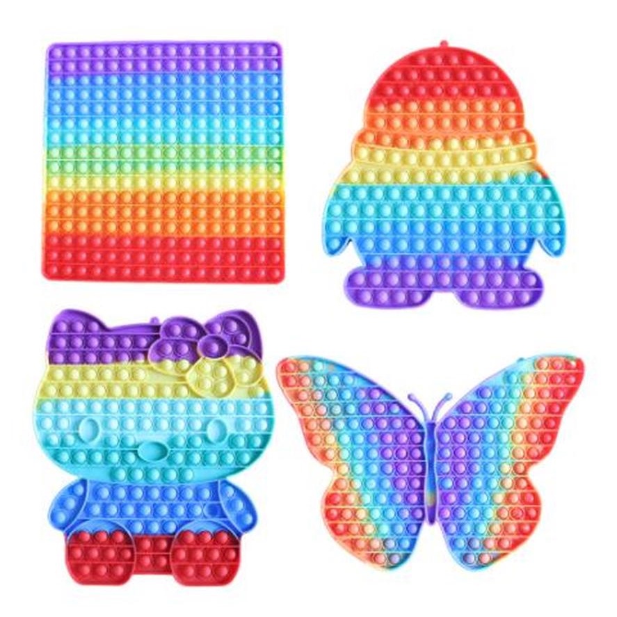 Kích thước lớn Hello kitty Rainbow Pop It Fidget  Đồ chơi căng thẳng Push It Bubble Antistress Đồ chơi dành cho người lớn Trẻ em Đồ chơi giác quan Làm giảm chứng 48cm