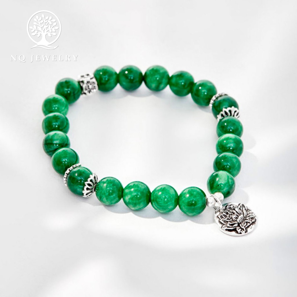 Vòng tay charm hoa sen bạc - NQ Jewelry
