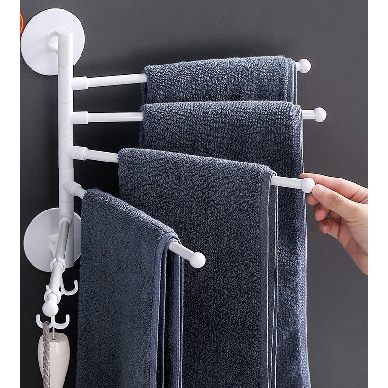 Giá treo khăn nhà tắm, Giá treo khăn mặt 5 nhánh xoay dán tường (GTK05)