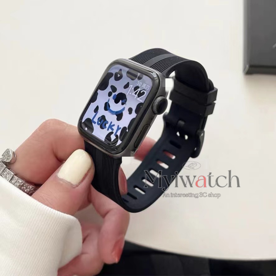 Dây Đeo Đồng Hồ Bằng silicone Mềm Có Khóa Màu Kẹo Cho iwatch 45mm 41mm 44mm 40mm 38mm 42mm 7 6 5 SE 4 3 2
