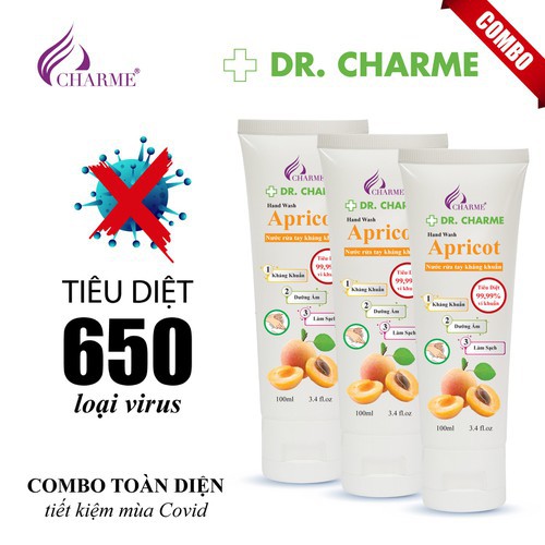 Nước Rửa Tay Kháng Khuẩn DR. CHARM.E Apricot với khả năng sát khuẩn 99.99% cùng tính năng dưỡng ẩm và làm mềm da | BigBuy360 - bigbuy360.vn