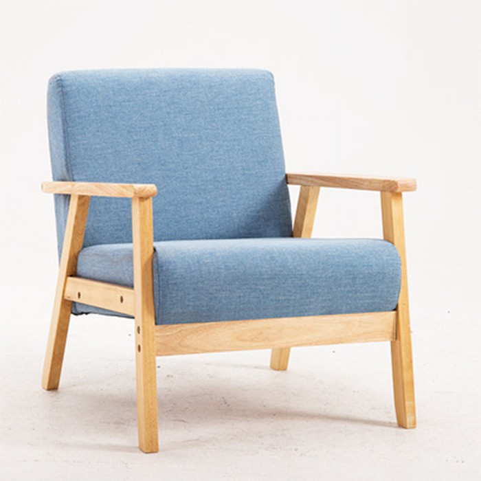 Ghế Sofa Đơn Giản Bọc Nỉ Phòng Khách, Ghế Tựa Lưng 2 Chỗ Ngồi Khung Gỗ Chắc Chắn Gsf002 - N