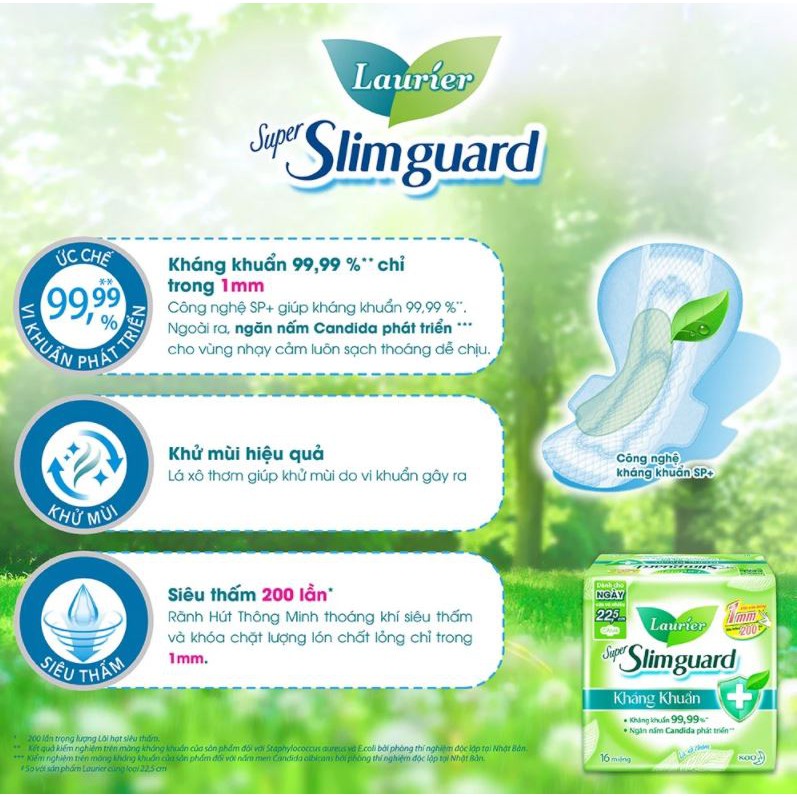 Băng Vệ Sinh Siêu Mỏng Kháng Khuẩn Laurier Super Slimguard [che tên sản phẩm khi giao hàng]