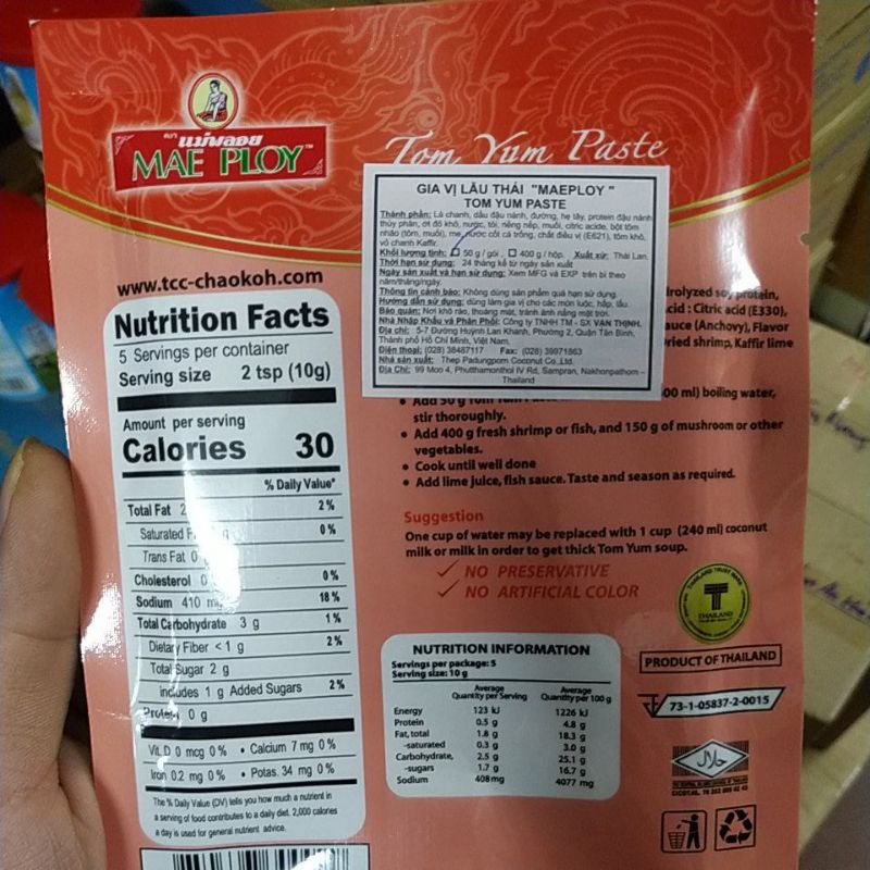 Gói gia vị lẩu chuẩn vị Thái Lan - gói gia vị lẩu Thái Tom Yum nhập khẩu Thái Lan