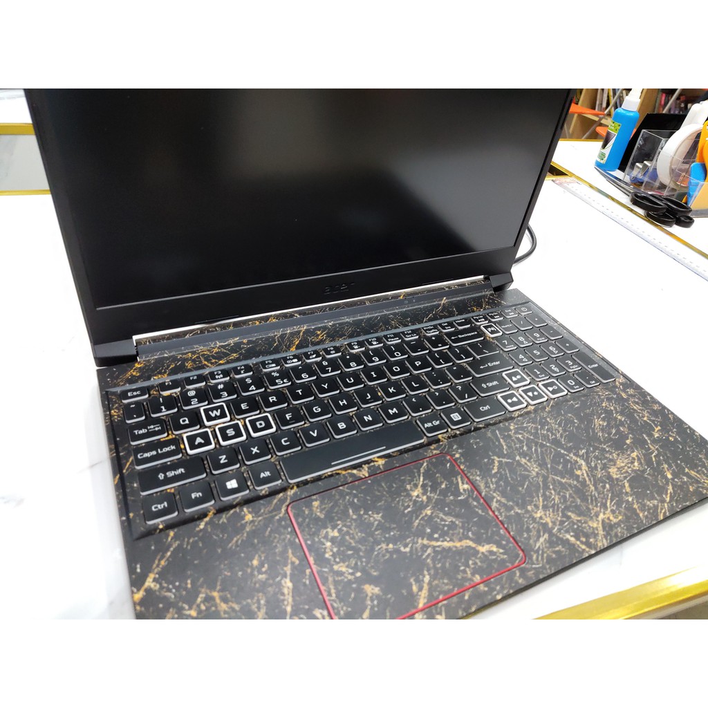 Decal Skin dán Laptop mẫu Vân đá đen (shop sẽ liên hệ xin model máy)