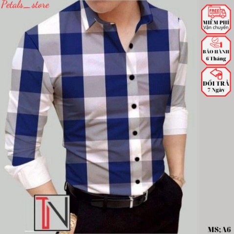 Big Sale Sơ Mi Nam Lụa Hàn QuốcCao Cấp Chất Liệu Lụa Chống Nhăn ,Không Xù Lông ,Không Phai Màu - Petals_store